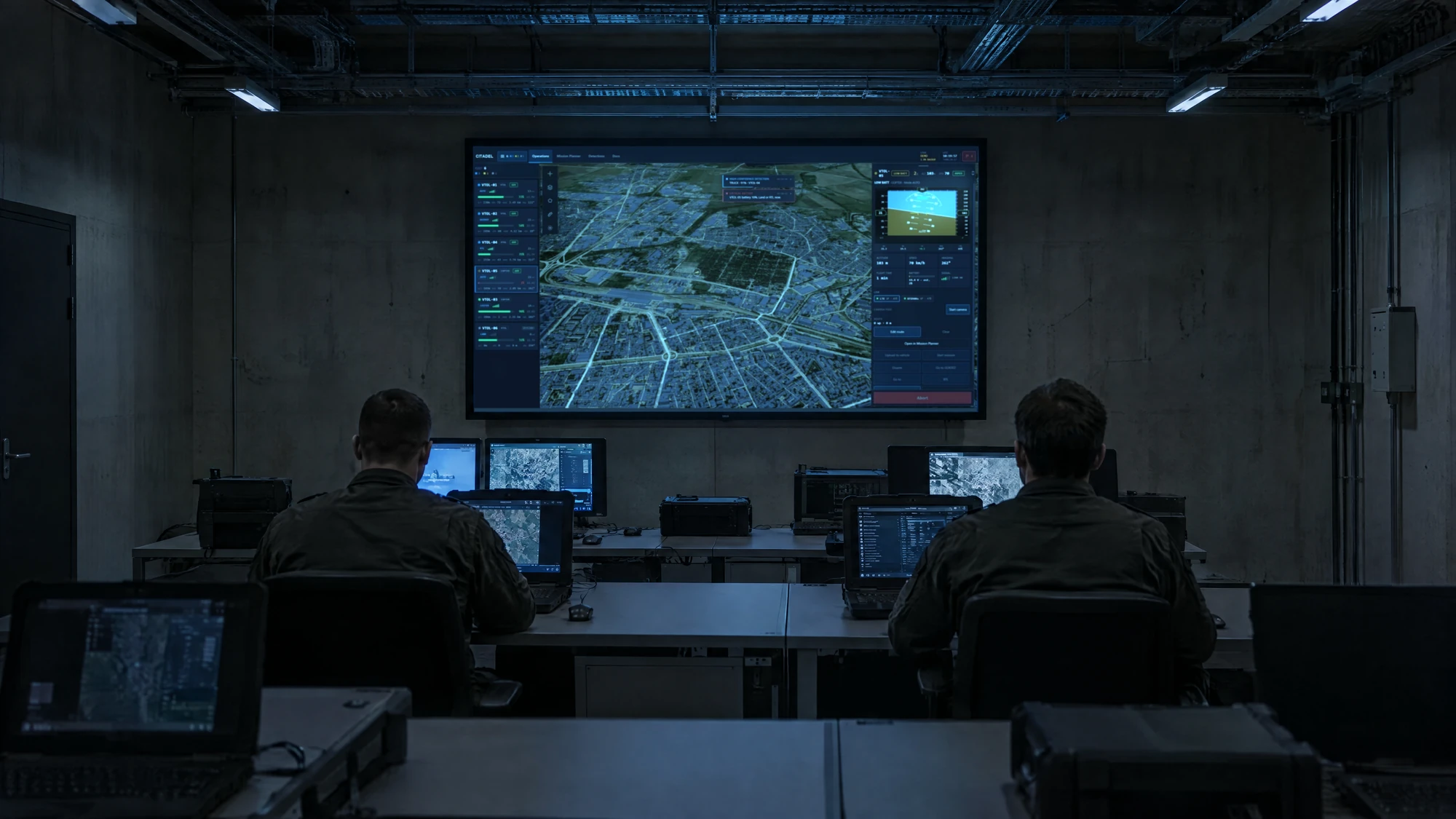 Citadel on the main display of an operations room, design visualisation