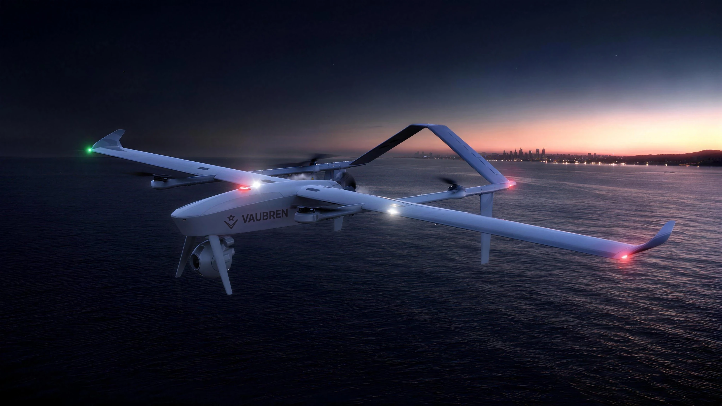 Glacis over the sea at dusk, design visualisation
