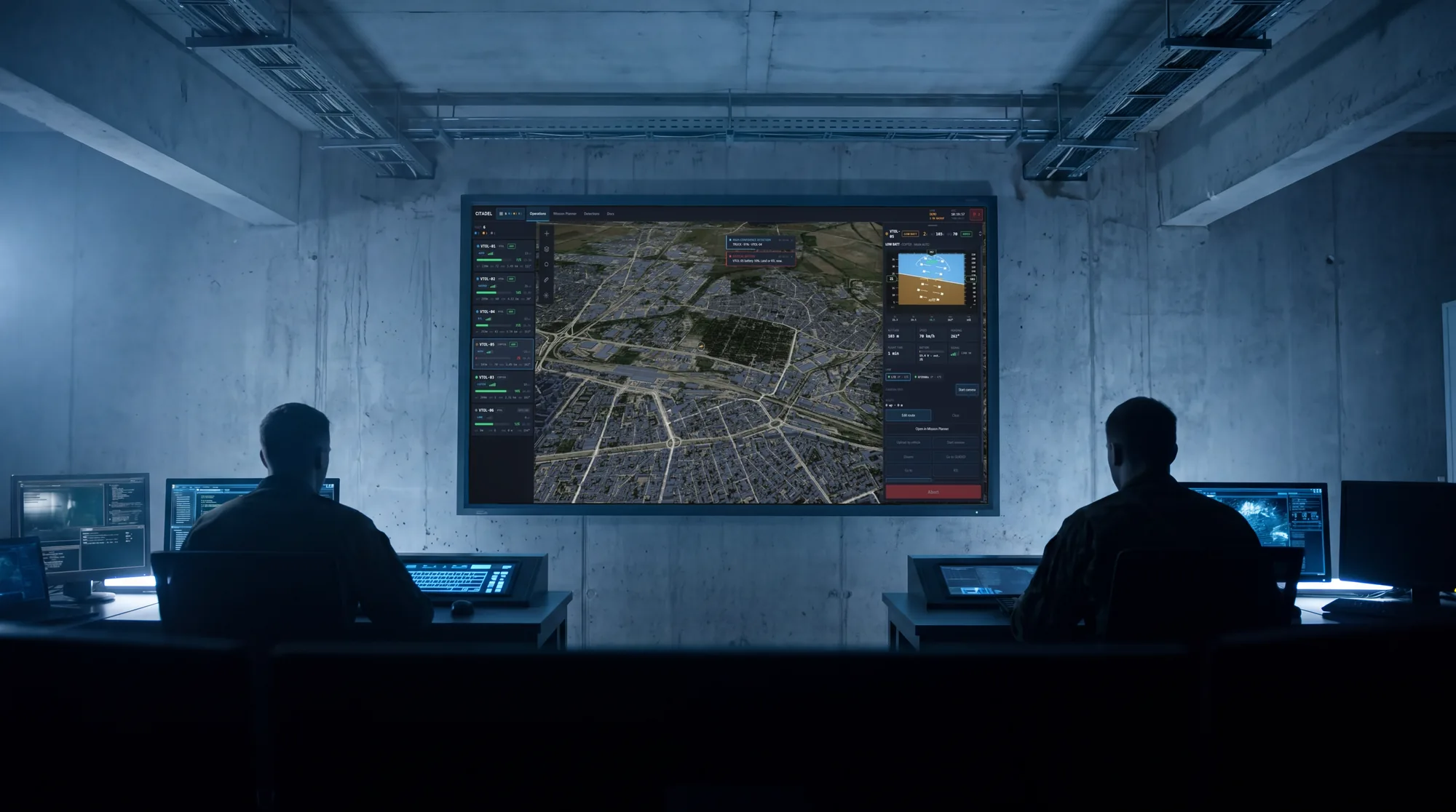 Citadel on the main display of an operations room