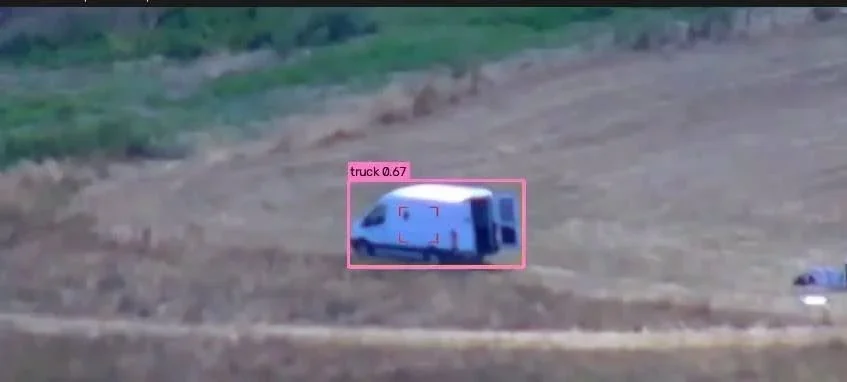 A vehicle detected from the aircraft